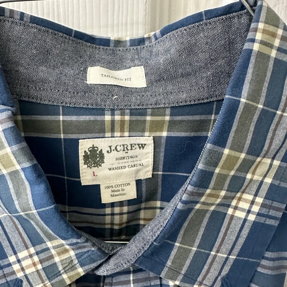 Men’s J. Crew Blue/Green Plaid Button-Down